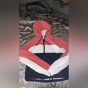Colorblock Hooded Windbreaker and Raincoat